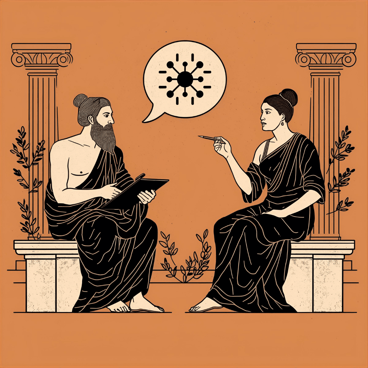 Greek philosophers in dialogue